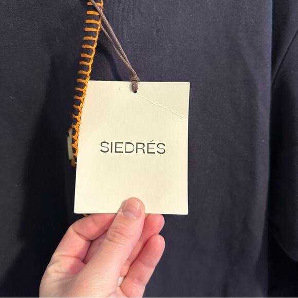 NWT SIEDRES Navy Blue Cotton Orange Jacket Medium - Picture 12 of 15